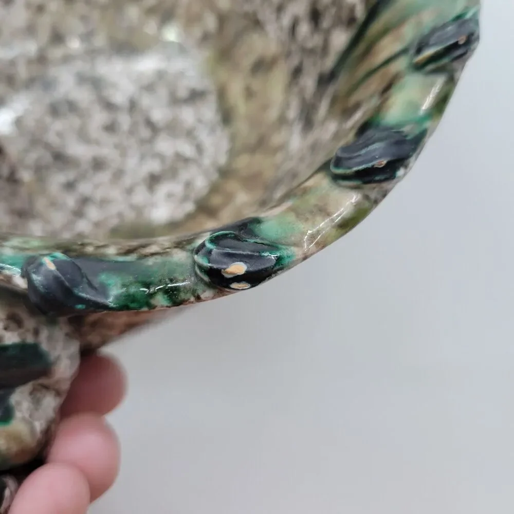 MCM Drip Glaze Italian Pottery Sea Shell Bowl Trinket Dish